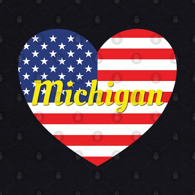 Michigan American Flag Heart by DPattonPD